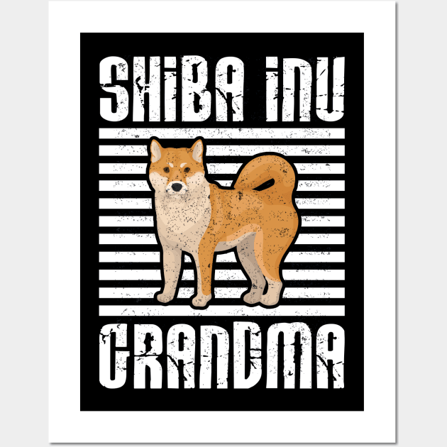 Shiba Inu Grandma Proud Dogs Wall Art by aaltadel